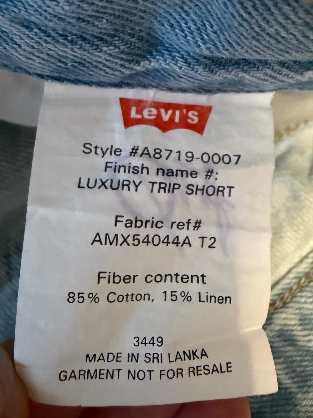 Levi's Light Blue High-Rise Denim Shorts - Picture 4 of 5